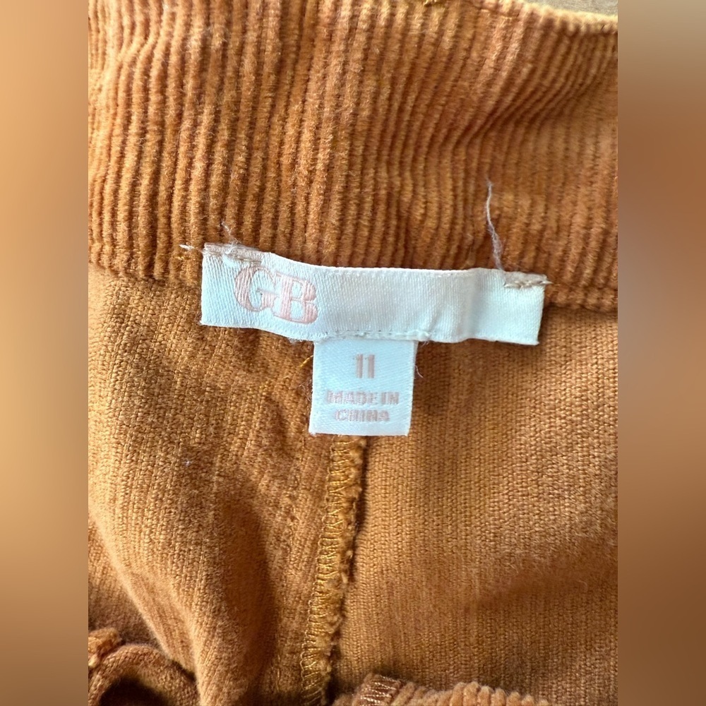 GB Orange Flare Corduroy Pants 100% Cotton 70s Hippie Women’s Size 11 - Picture 6 of 9